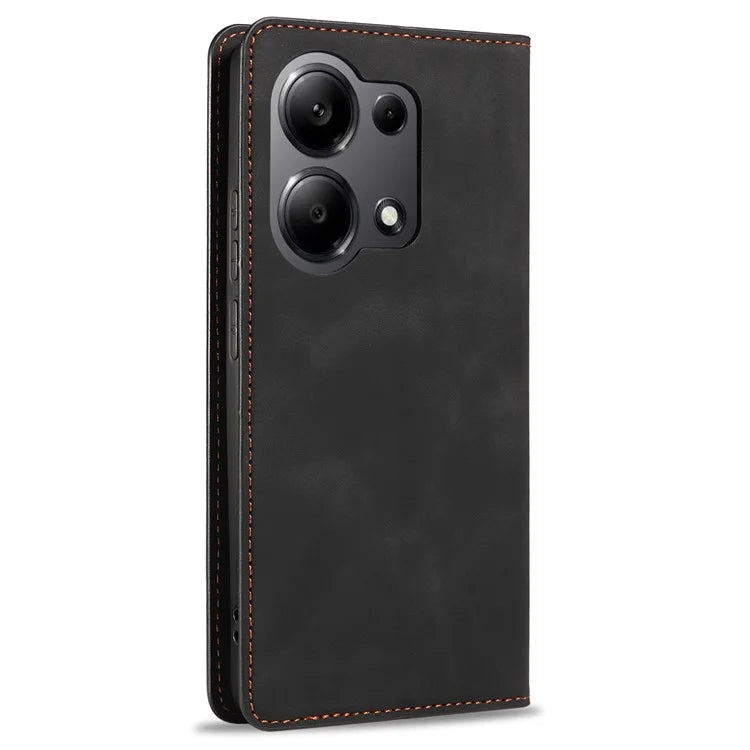 FORWENW For Xiaomi Redmi Note 13 Pro 4G / Poco M6 Pro 4G Case Rubberized Edge PU Leather Phone Cover