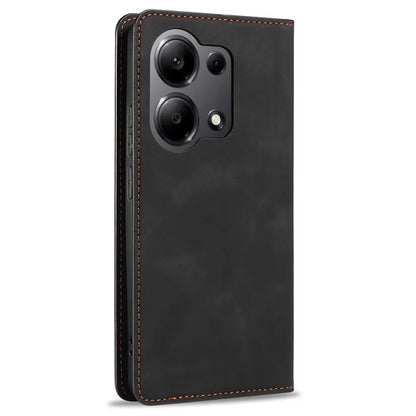 FORWENW For Xiaomi Redmi Note 13 Pro 4G / Poco M6 Pro 4G Case Rubberized Edge PU Leather Phone Cover