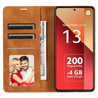 FORWENW For Xiaomi Redmi Note 13 Pro 4G / Poco M6 Pro 4G Case Rubberized Edge PU Leather Phone Cover