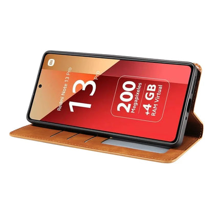 FORWENW For Xiaomi Redmi Note 13 Pro 4G / Poco M6 Pro 4G Case Rubberized Edge PU Leather Phone Cover
