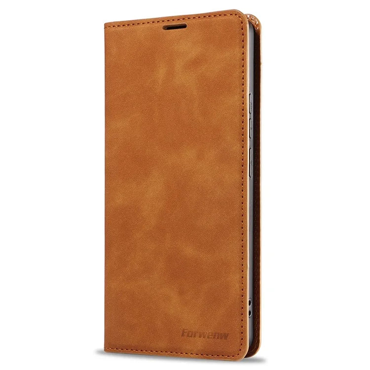 FORWENW For Xiaomi Redmi Note 13 Pro 4G / Poco M6 Pro 4G Case Rubberized Edge PU Leather Phone Cover