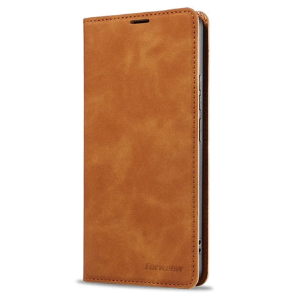 FORWENW For Xiaomi Redmi Note 13 Pro 4G / Poco M6 Pro 4G Case Rubberized Edge PU Leather Phone Cover