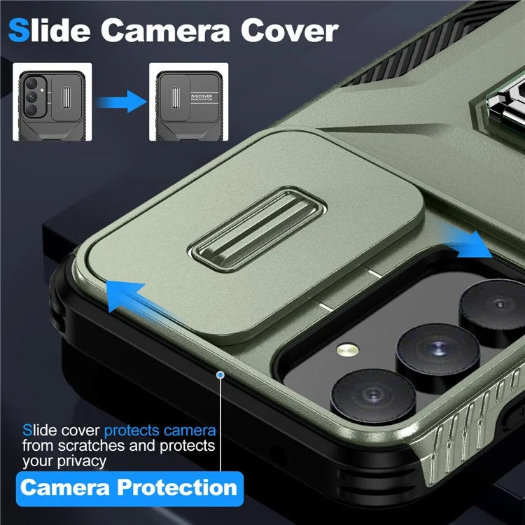 For Samsung Galaxy A55 5G Case TPU+PC Camera Lens Protection Kickstand Phone Cover