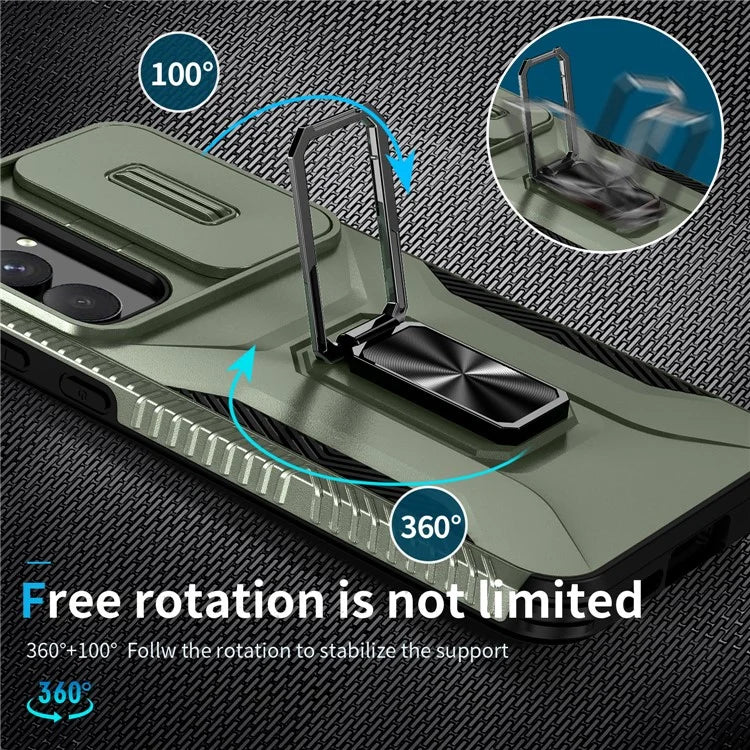 For Samsung Galaxy A55 5G Case TPU+PC Camera Lens Protection Kickstand Phone Cover