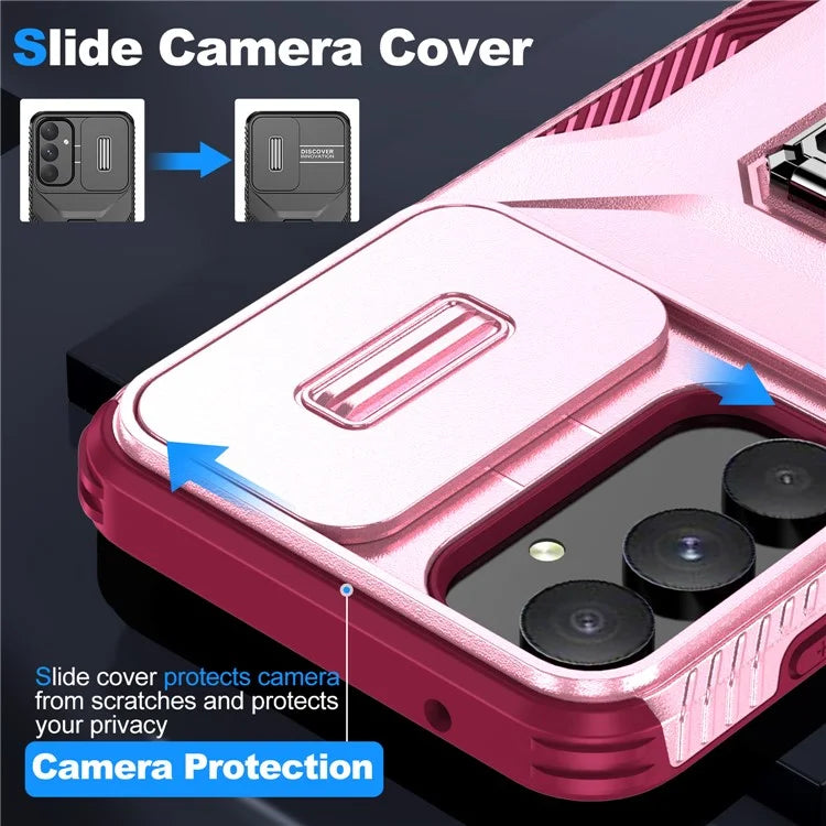 For Samsung Galaxy A55 5G Case TPU+PC Camera Lens Protection Kickstand Phone Cover