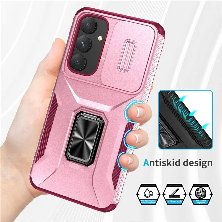 For Samsung Galaxy A55 5G Case TPU+PC Camera Lens Protection Kickstand Phone Cover