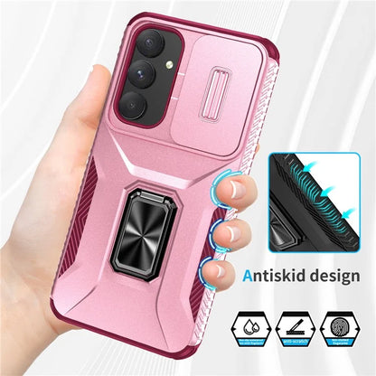 For Samsung Galaxy A55 5G Case TPU+PC Camera Lens Protection Kickstand Phone Cover
