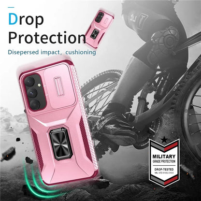 For Samsung Galaxy A55 5G Case TPU+PC Camera Lens Protection Kickstand Phone Cover