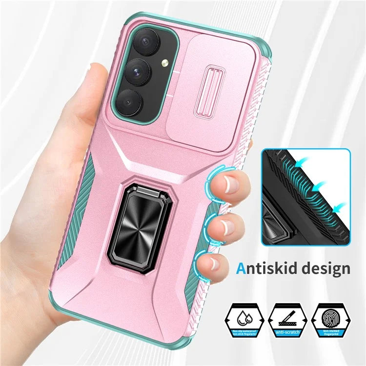 For Samsung Galaxy A55 5G Case TPU+PC Camera Lens Protection Kickstand Phone Cover