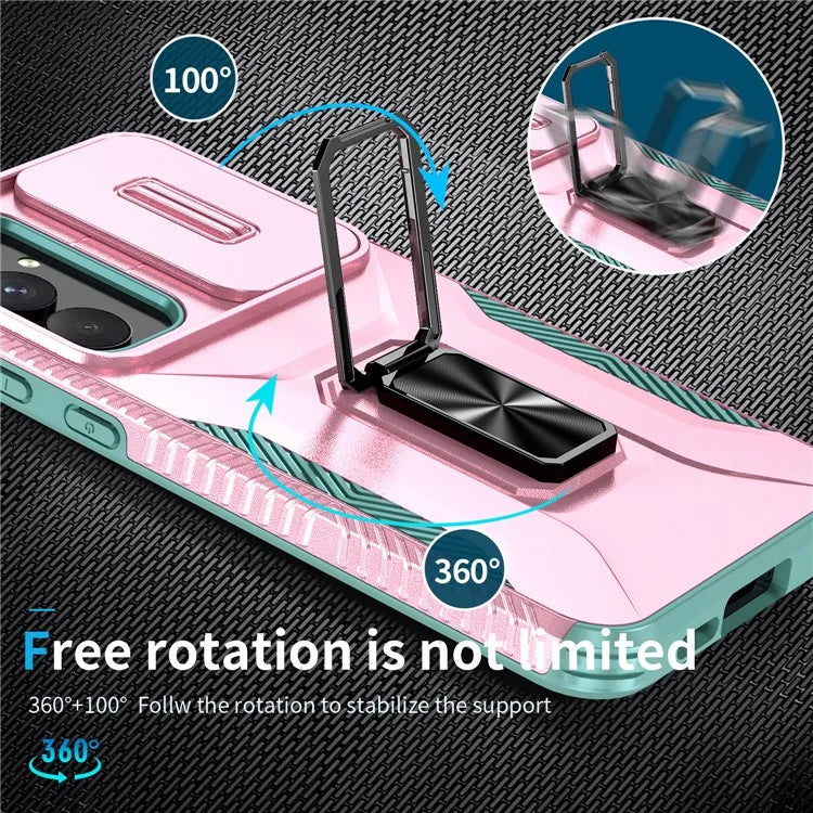 For Samsung Galaxy A55 5G Case TPU+PC Camera Lens Protection Kickstand Phone Cover