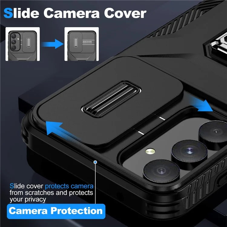 For Samsung Galaxy A55 5G Case TPU+PC Camera Lens Protection Kickstand Phone Cover