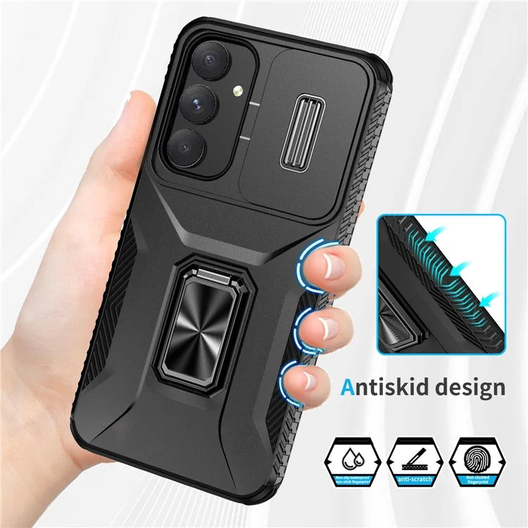 For Samsung Galaxy A55 5G Case TPU+PC Camera Lens Protection Kickstand Phone Cover