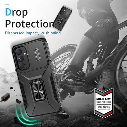 For Samsung Galaxy A55 5G Case TPU+PC Camera Lens Protection Kickstand Phone Cover