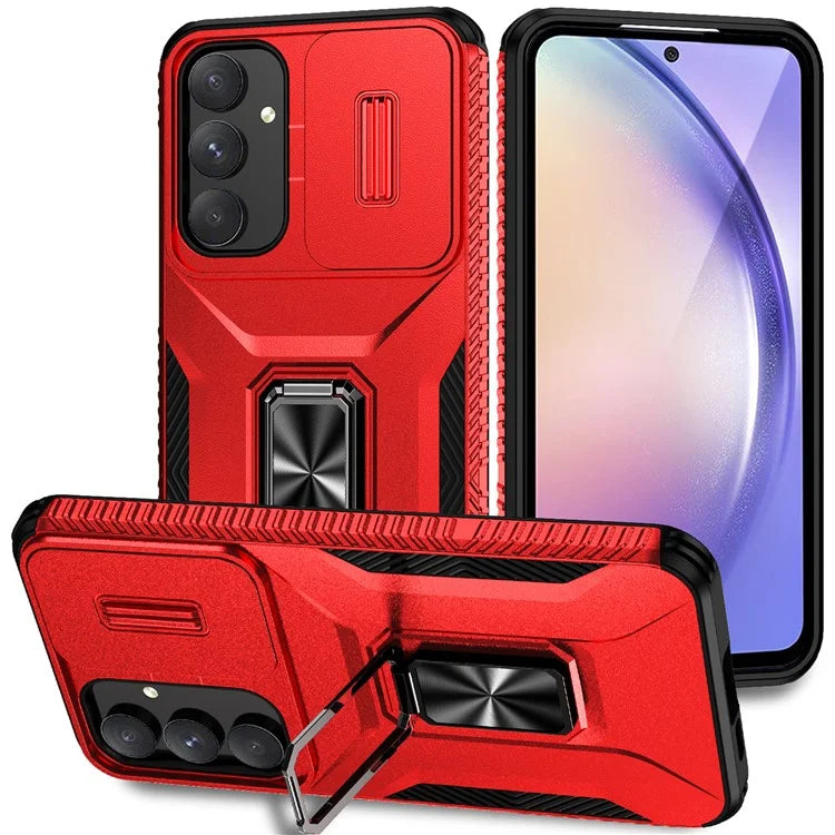 For Samsung Galaxy A55 5G Case TPU+PC Camera Lens Protection Kickstand Phone Cover