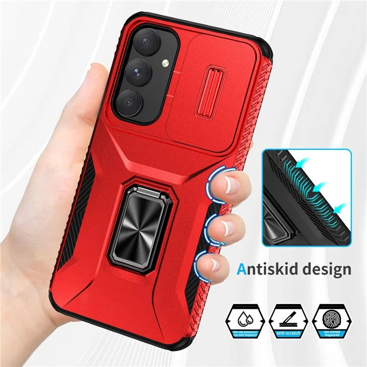 For Samsung Galaxy A55 5G Case TPU+PC Camera Lens Protection Kickstand Phone Cover