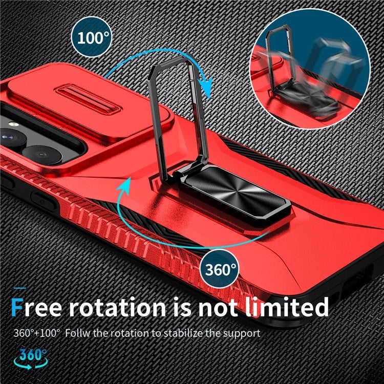 For Samsung Galaxy A55 5G Case TPU+PC Camera Lens Protection Kickstand Phone Cover