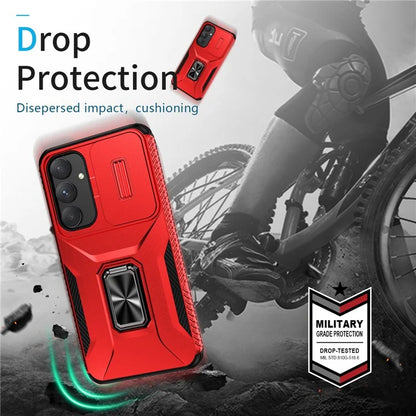 For Samsung Galaxy A55 5G Case TPU+PC Camera Lens Protection Kickstand Phone Cover