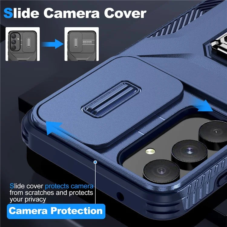 For Samsung Galaxy A55 5G Case TPU+PC Camera Lens Protection Kickstand Phone Cover
