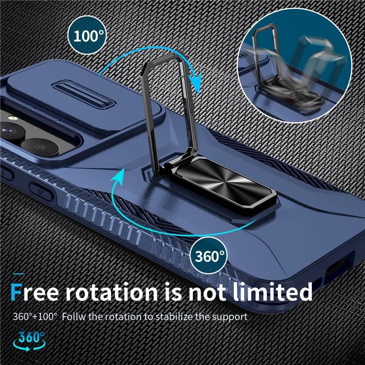 For Samsung Galaxy A55 5G Case TPU+PC Camera Lens Protection Kickstand Phone Cover