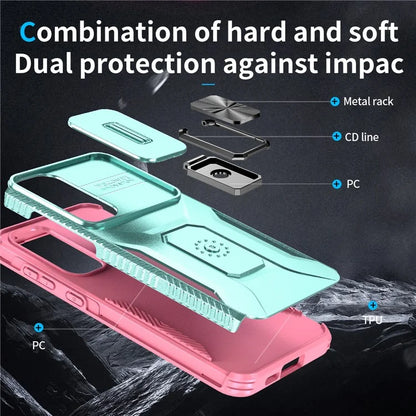 For Samsung Galaxy A55 5G Case TPU+PC Camera Lens Protection Kickstand Phone Cover