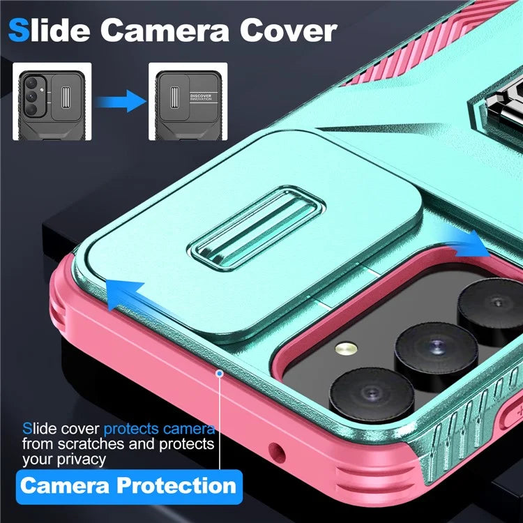 For Samsung Galaxy A55 5G Case TPU+PC Camera Lens Protection Kickstand Phone Cover
