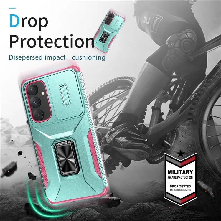 For Samsung Galaxy A55 5G Case TPU+PC Camera Lens Protection Kickstand Phone Cover