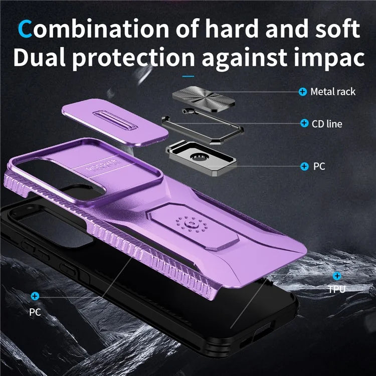 For Samsung Galaxy A55 5G Case TPU+PC Camera Lens Protection Kickstand Phone Cover