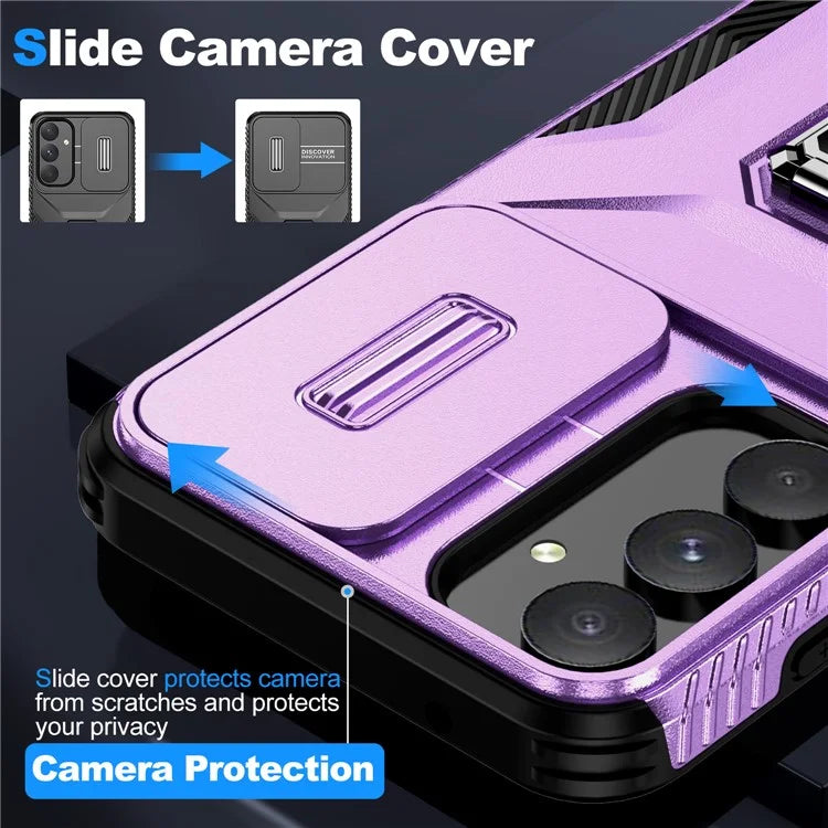 For Samsung Galaxy A55 5G Case TPU+PC Camera Lens Protection Kickstand Phone Cover