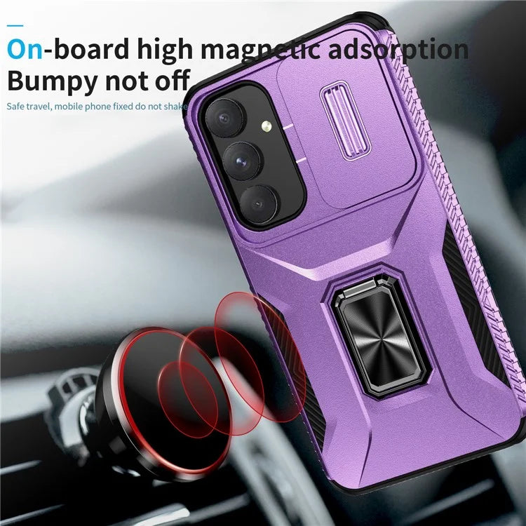 For Samsung Galaxy A55 5G Case TPU+PC Camera Lens Protection Kickstand Phone Cover