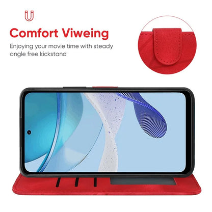 For Motorola Moto G 5G (2023) Phone Case Skin-Touch Lines Imprint Leather Flip Cover with Strap
