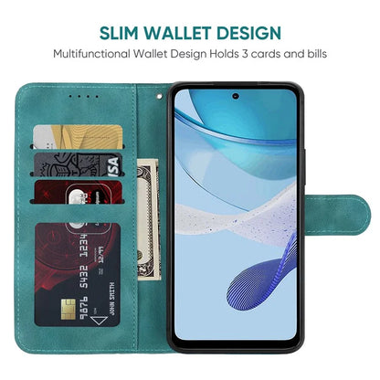 For Motorola Moto G 5G (2023) Phone Case Skin-Touch Lines Imprint Leather Flip Cover with Strap