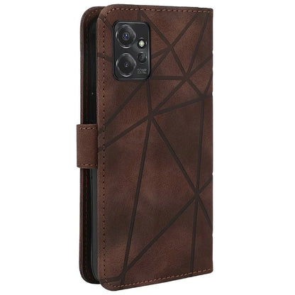 For Motorola Moto G 5G (2023) Phone Case Skin-Touch Lines Imprint Leather Flip Cover with Strap