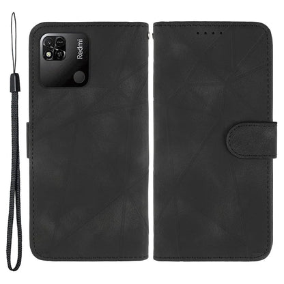 For Xiaomi Redmi 9C / 9C NFC / 10A Case Wallet Line Pattern Skin-Friendly Leather Cover