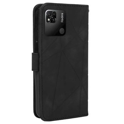 For Xiaomi Redmi 9C / 9C NFC / 10A Case Wallet Line Pattern Skin-Friendly Leather Cover