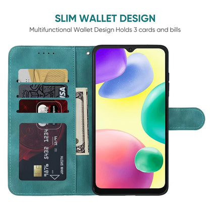 For Xiaomi Redmi 9C / 9C NFC / 10A Case Wallet Line Pattern Skin-Friendly Leather Cover