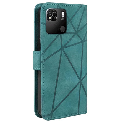 For Xiaomi Redmi 9C / 9C NFC / 10A Case Wallet Line Pattern Skin-Friendly Leather Cover