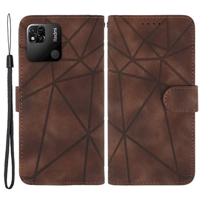 For Xiaomi Redmi 9C / 9C NFC / 10A Case Wallet Line Pattern Skin-Friendly Leather Cover