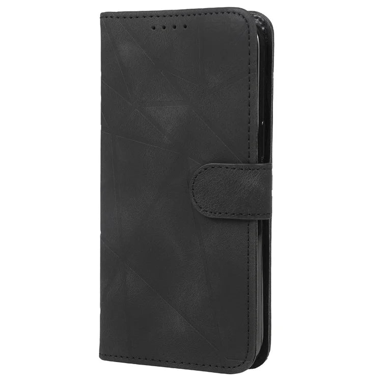 For iPhone 15 Pro Case Line Pattern Leather Full Protection Folio Phone Cover