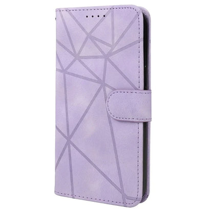For iPhone 15 Pro Case Line Pattern Leather Full Protection Folio Phone Cover