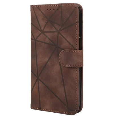 For iPhone 15 Pro Case Line Pattern Leather Full Protection Folio Phone Cover