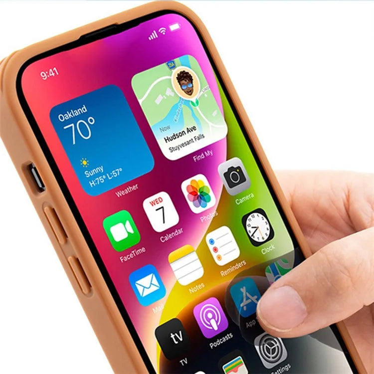 For iPhone 15 Pro Max Case Lens Cover Kickstand PU Leather+PC+TPU Phone Cover