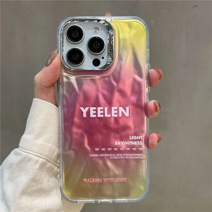 For iPhone 15 Pro Case Gradient Color Wrinkled Water Ripple PC+TPU Phone Cover