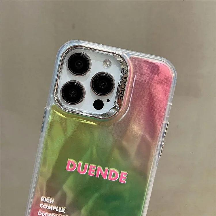 For iPhone 15 Pro Case Gradient Color Wrinkled Water Ripple PC+TPU Phone Cover