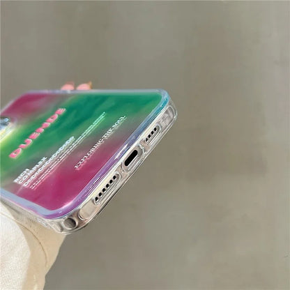 For iPhone 15 Pro Case Gradient Color Wrinkled Water Ripple PC+TPU Phone Cover