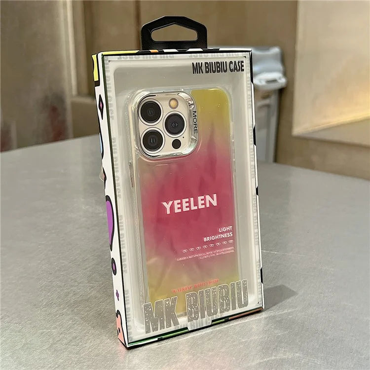For iPhone 15 Pro Case Gradient Color Wrinkled Water Ripple PC+TPU Phone Cover