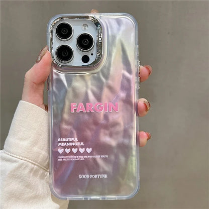 For iPhone 15 Pro Case Gradient Color Wrinkled Water Ripple PC+TPU Phone Cover