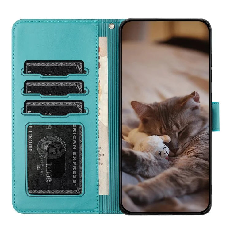 For Xiaomi Redmi Note 13 Pro 5G / Poco X6 5G Case Wall Cats Imprinted PU Leather Phone Cover
