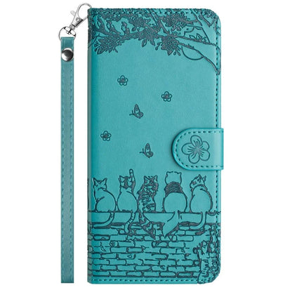 For Xiaomi Redmi Note 13 Pro 5G / Poco X6 5G Case Wall Cats Imprinted PU Leather Phone Cover
