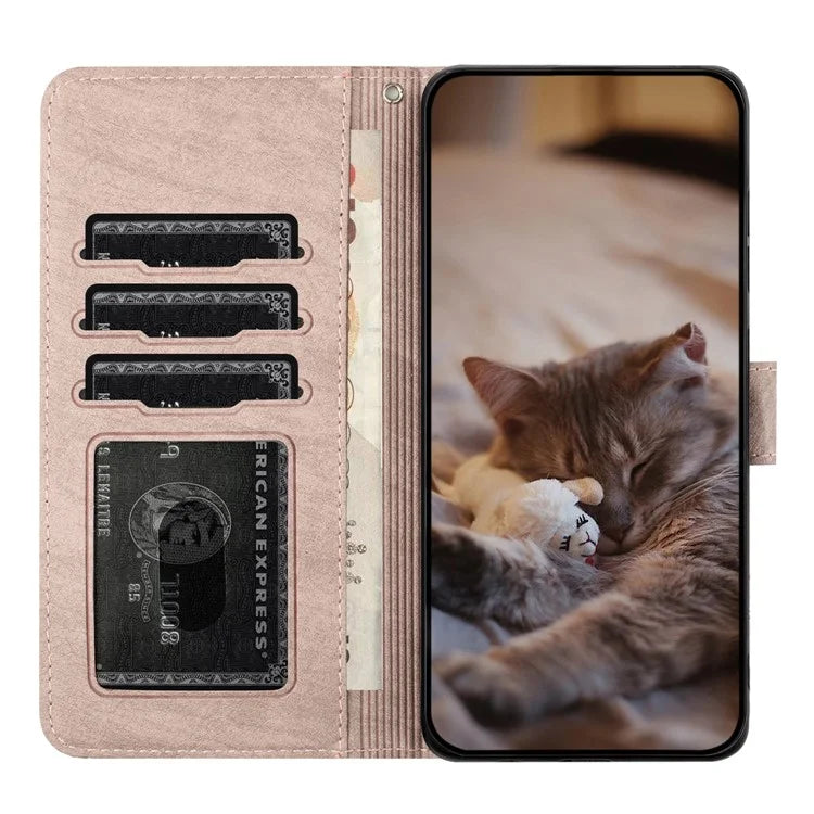 For Xiaomi Redmi Note 13 Pro 5G / Poco X6 5G Case Wall Cats Imprinted PU Leather Phone Cover