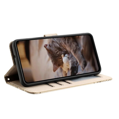 For Xiaomi Redmi Note 13 Pro 5G / Poco X6 5G Case Wall Cats Imprinted PU Leather Phone Cover
